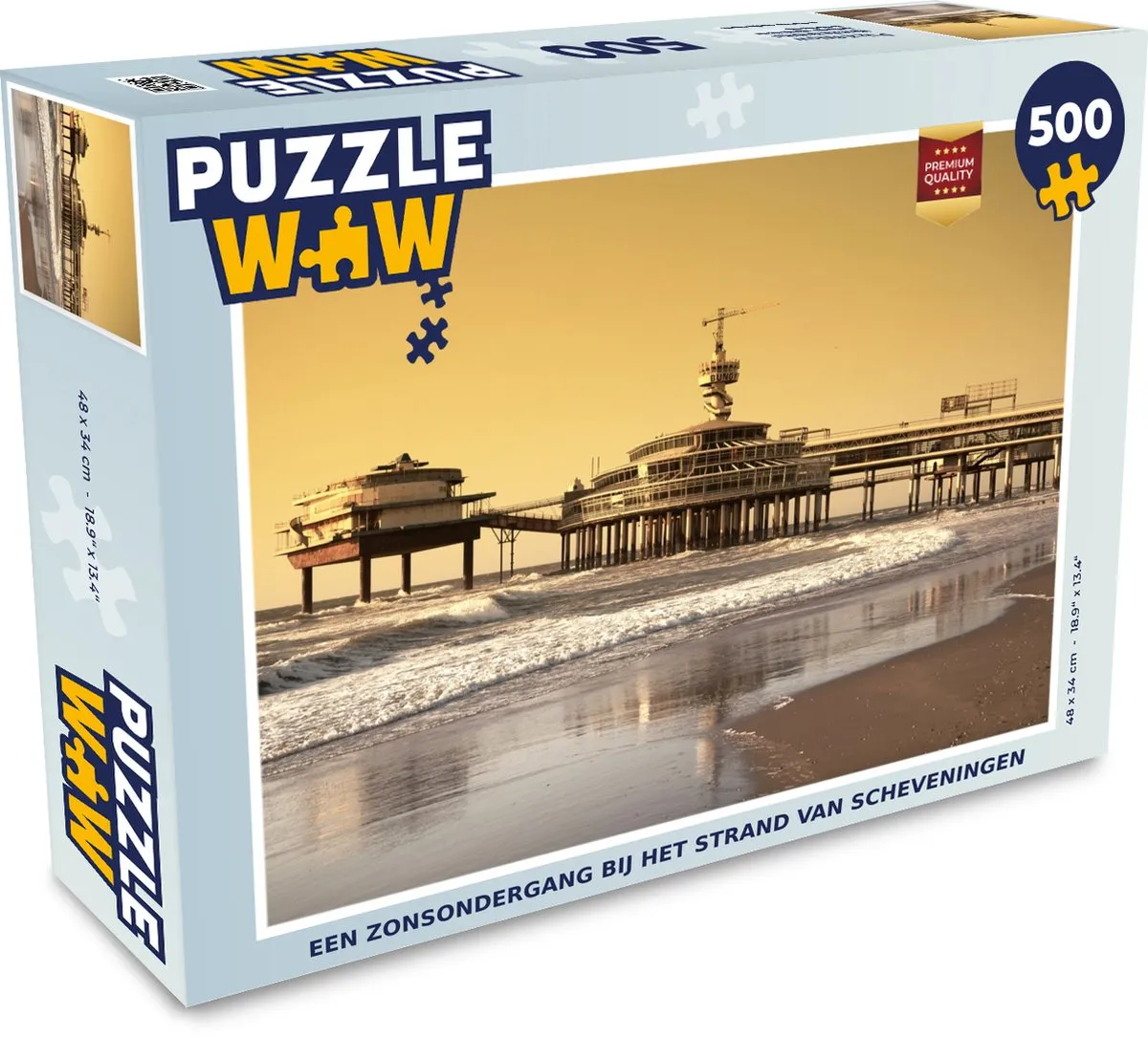 PuzzleWow Legpuzzel Scheveningen Zonsondergang 500 Stuks
