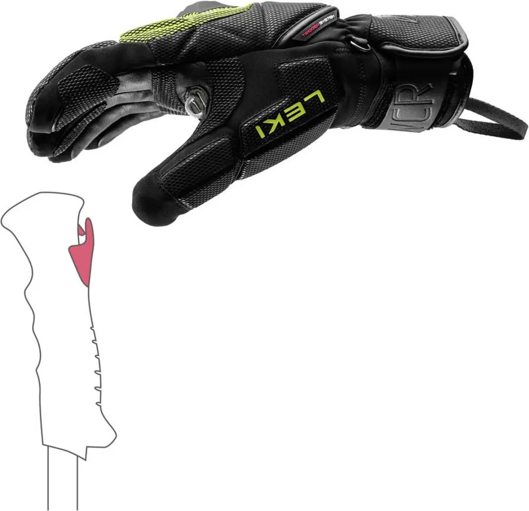 LEKI WCR Coach 3D Skihandschoenen 8 - Black/Ice Lemon - afbeelding 6 van 6