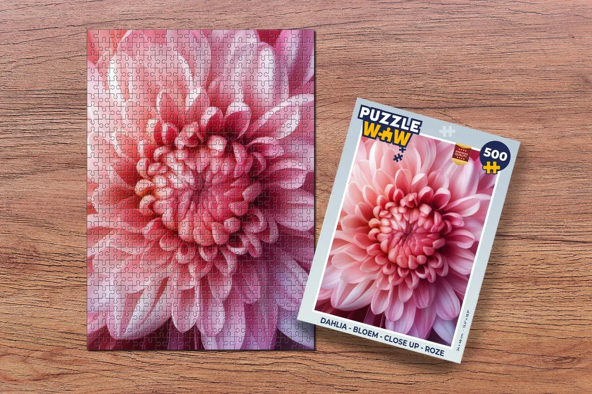 PuzzleWow Dahlia Legpuzzel 500 Stuks - Roze