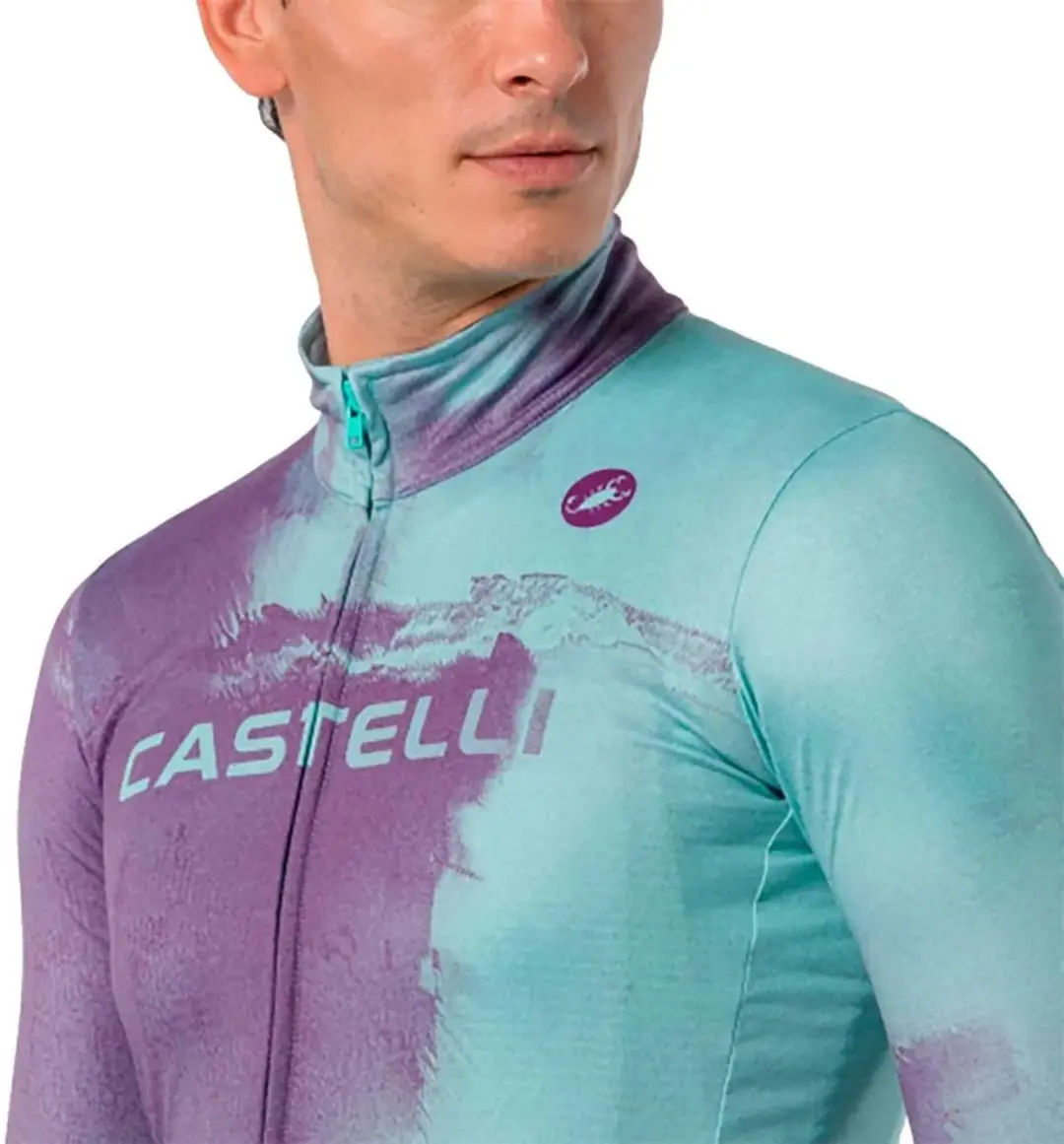 Castelli Nebula Thermal Trui XL - Paars/Turquoise - afbeelding 3 van 4
