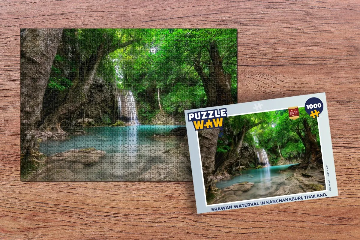 PuzzleWow Erawan Waterval Legpuzzel 1000 Stuks - Multicolor