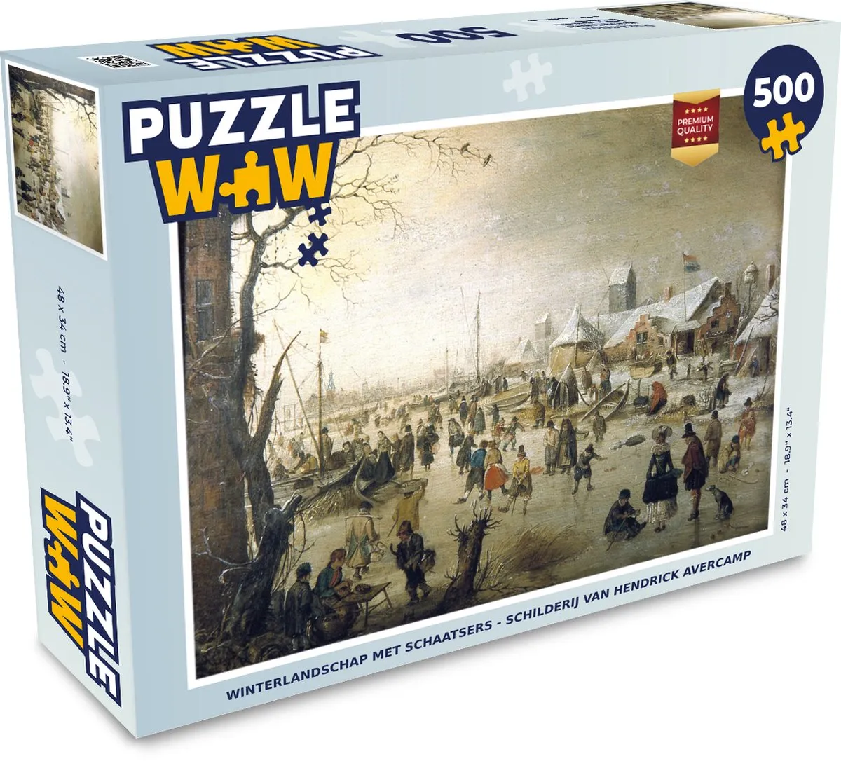 PuzzleWow Winterlandschap met schaatsers Puzzel