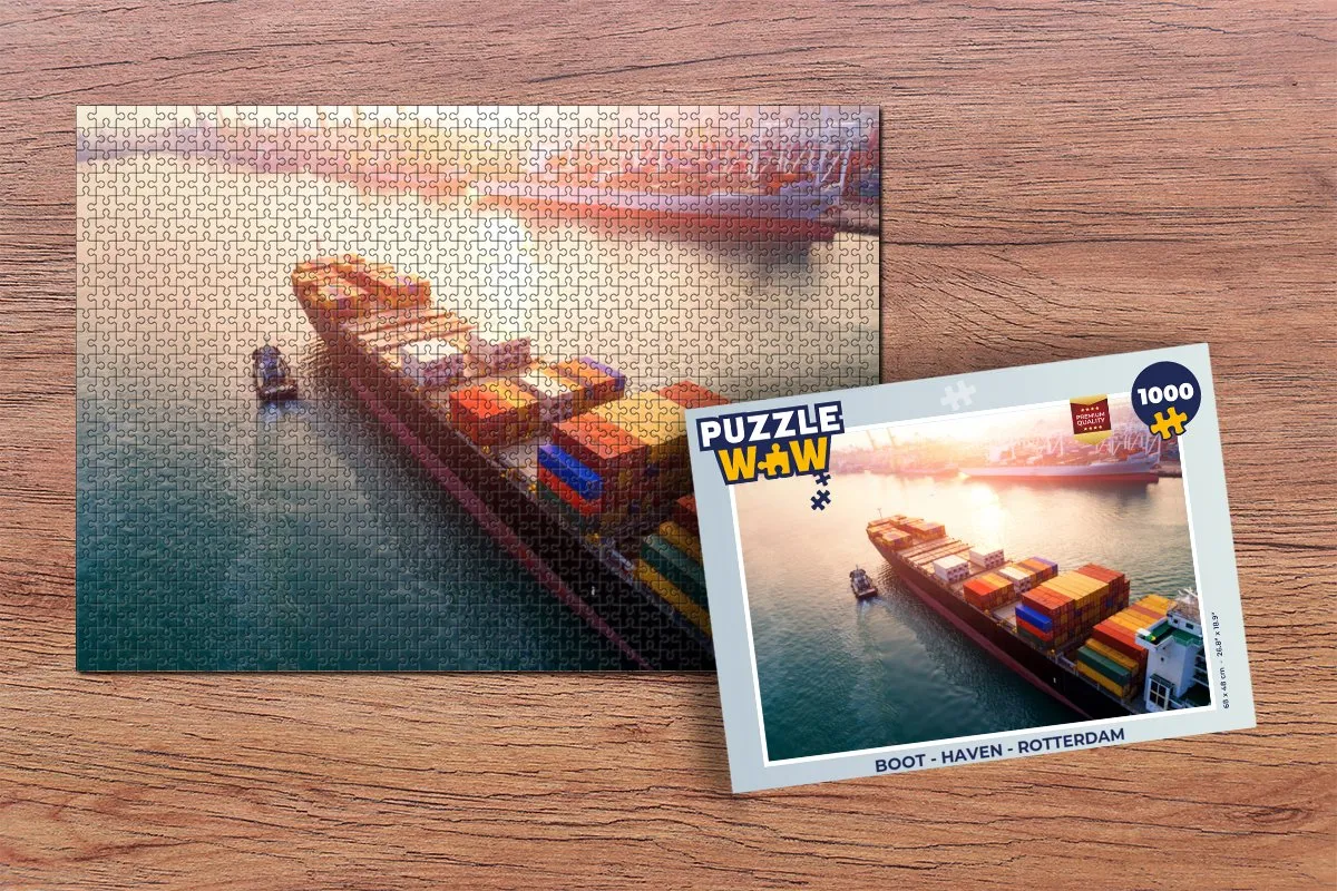PuzzleWow Boot Haven Rotterdam Legpuzzel 1000 Stuks - Multicolor