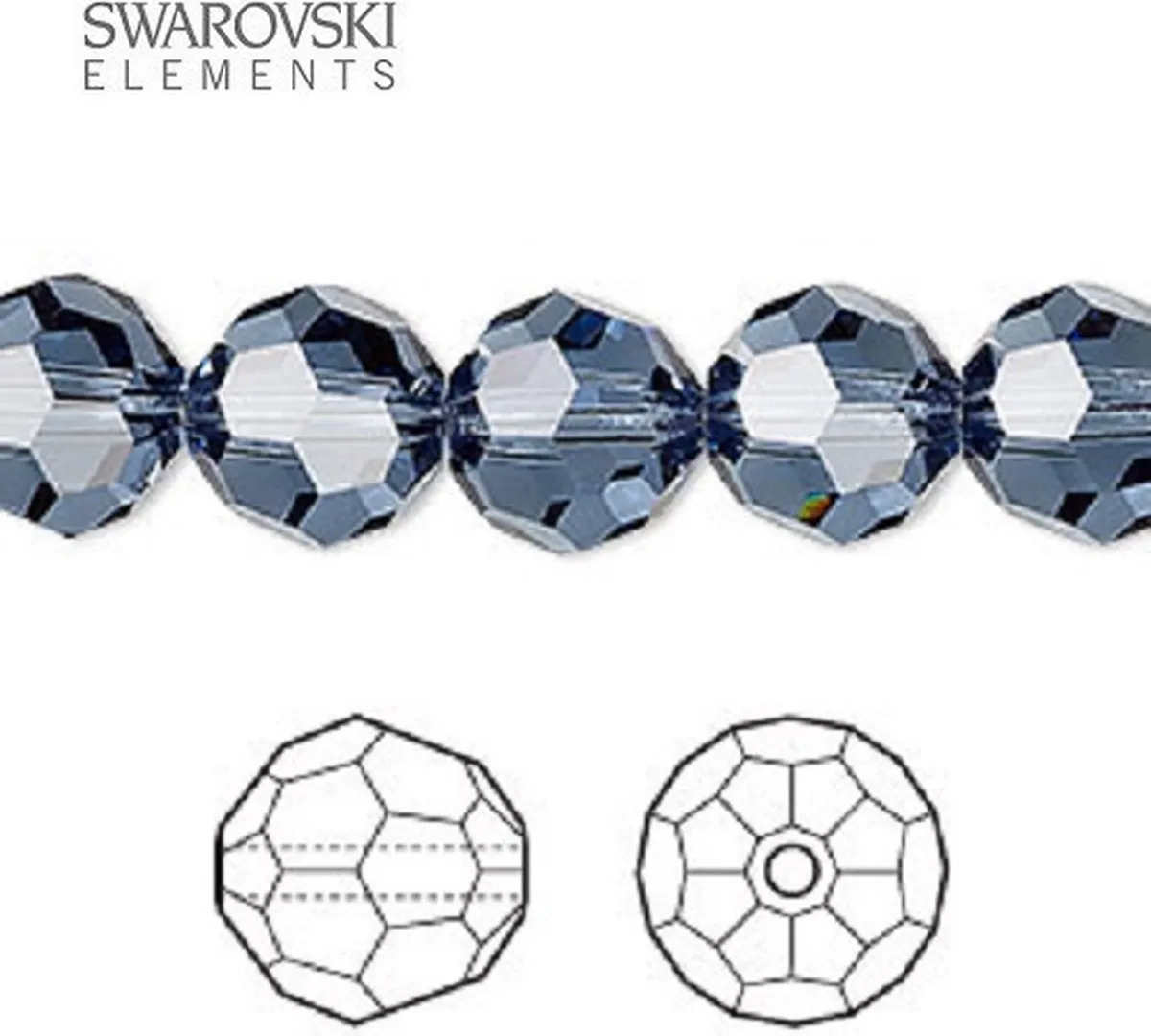 Swarovski Elements Ronde Kralen 10mm Denim Blue