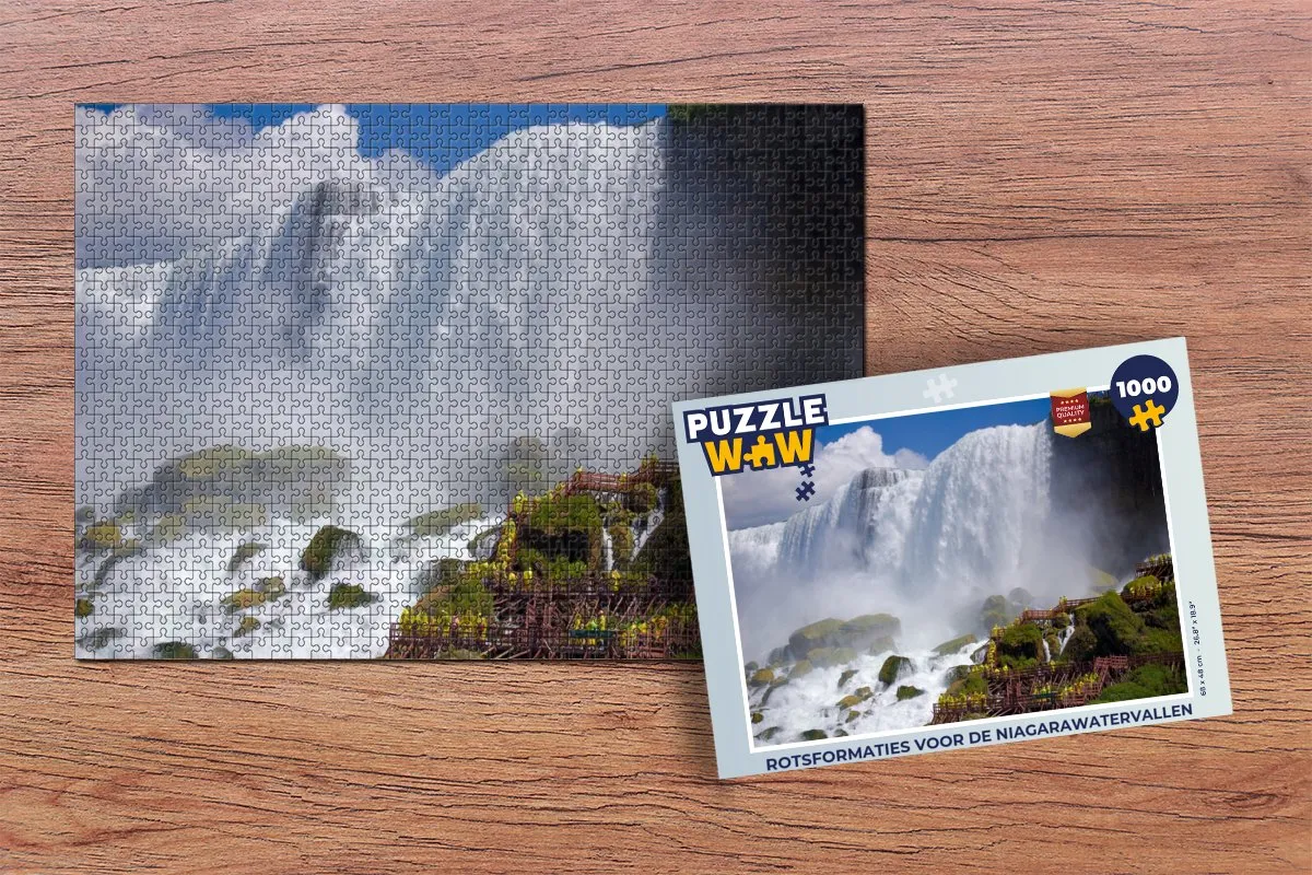 PuzzleWow Niagarawatervallen Legpuzzel 1000 Stuks - Multicolor