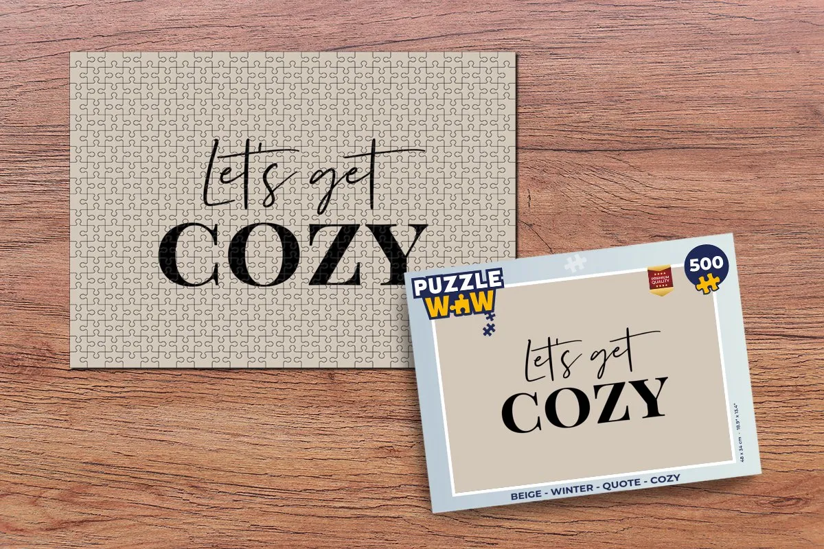 PuzzleWow Legpuzzel 500 Stuks - Cozy Quote - Beige