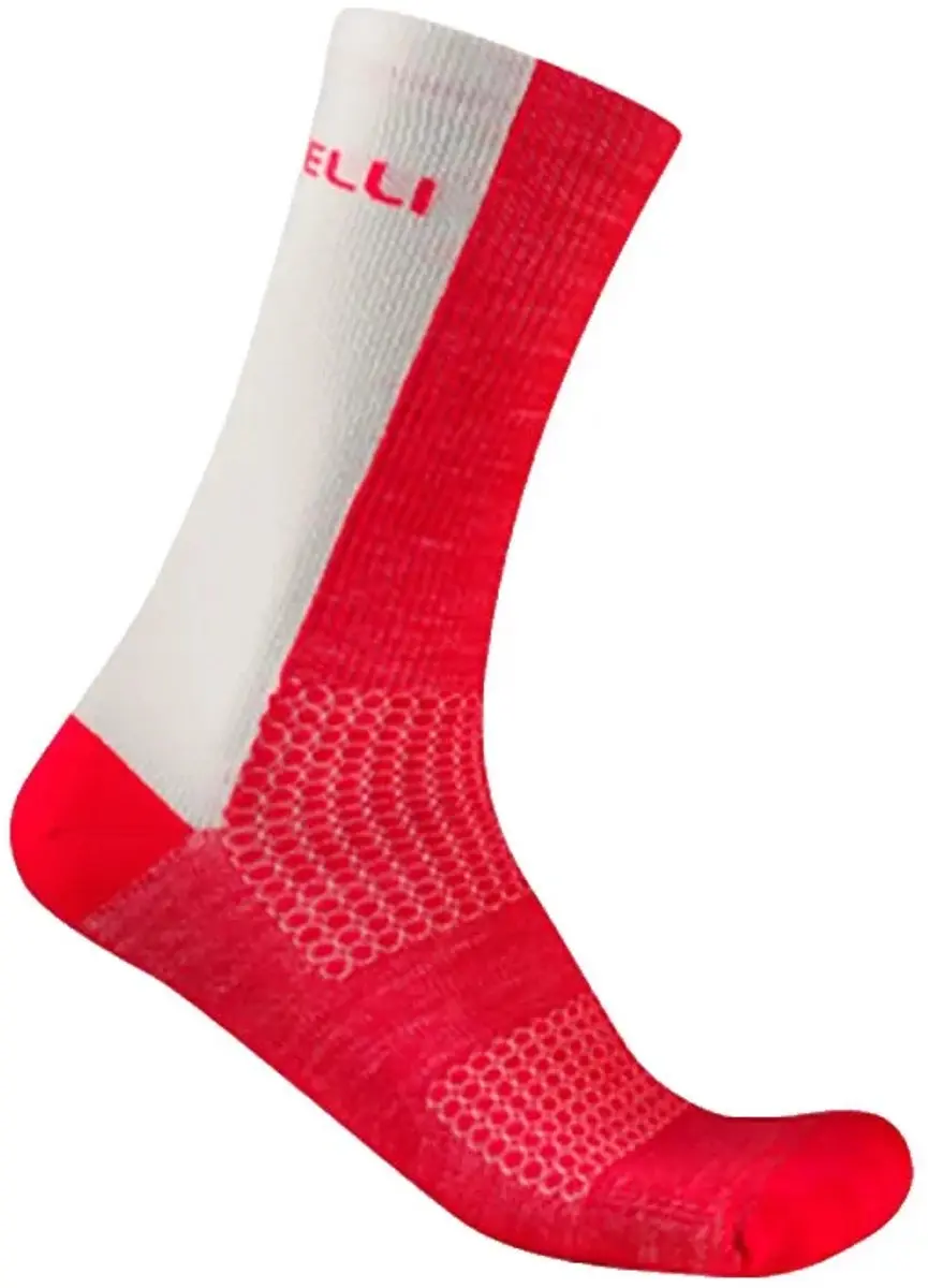 Castelli Logo 18 Merino Sokken Rood