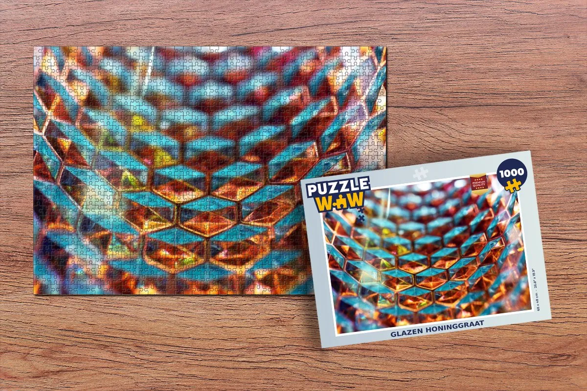 PuzzleWow Glazen Honinggraat Legpuzzel 1000 Stuks - Multicolor