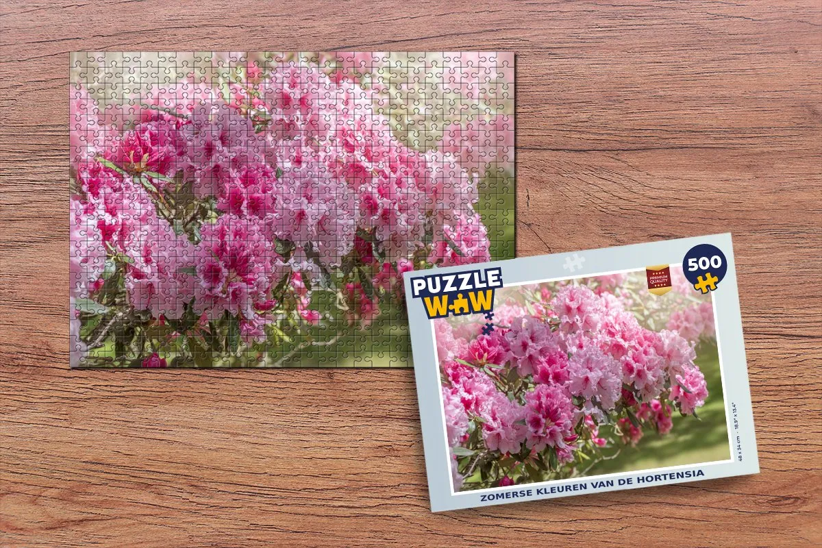 PuzzleWow Hortensia Legpuzzel 500 Stuks - Multicolor