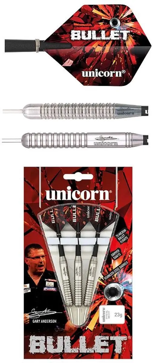 Unicorn Bullet Gary Anderson P1 Dartpijlen - 3 Stuks - afbeelding 6 van 6