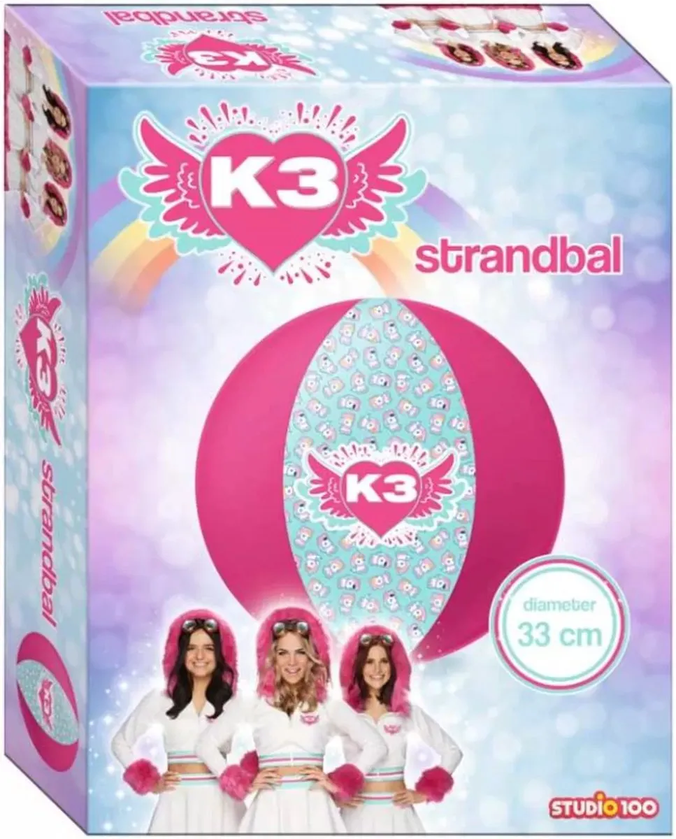 K3 Strandbal - 33cm - Roze