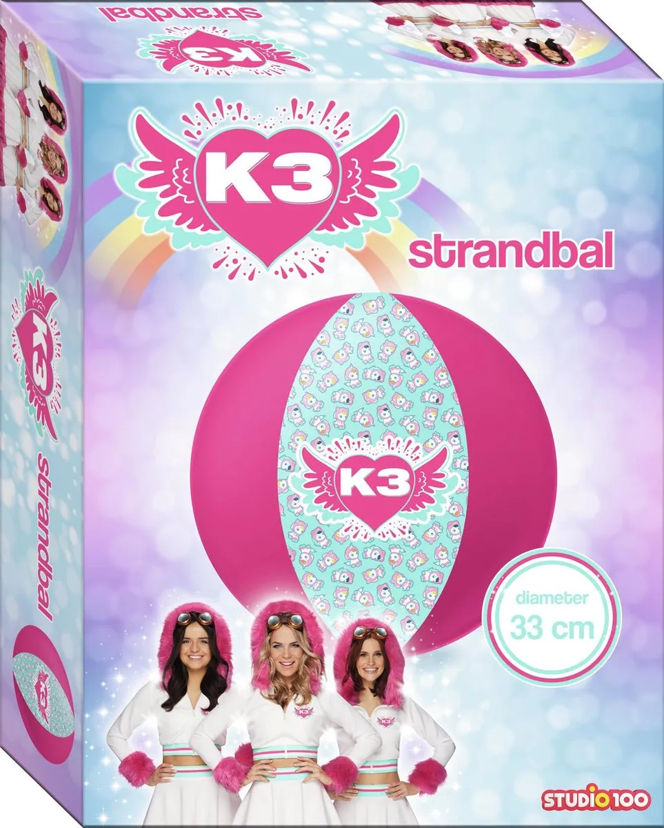 K3 Strandbal - 33cm - Roze