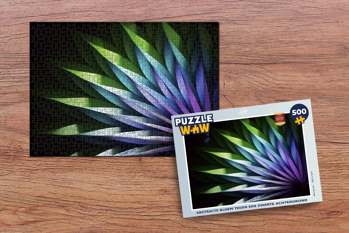 PuzzleWow Bloemen Geometrie Abstract Legpuzzel 500 Stuks - Multicolor