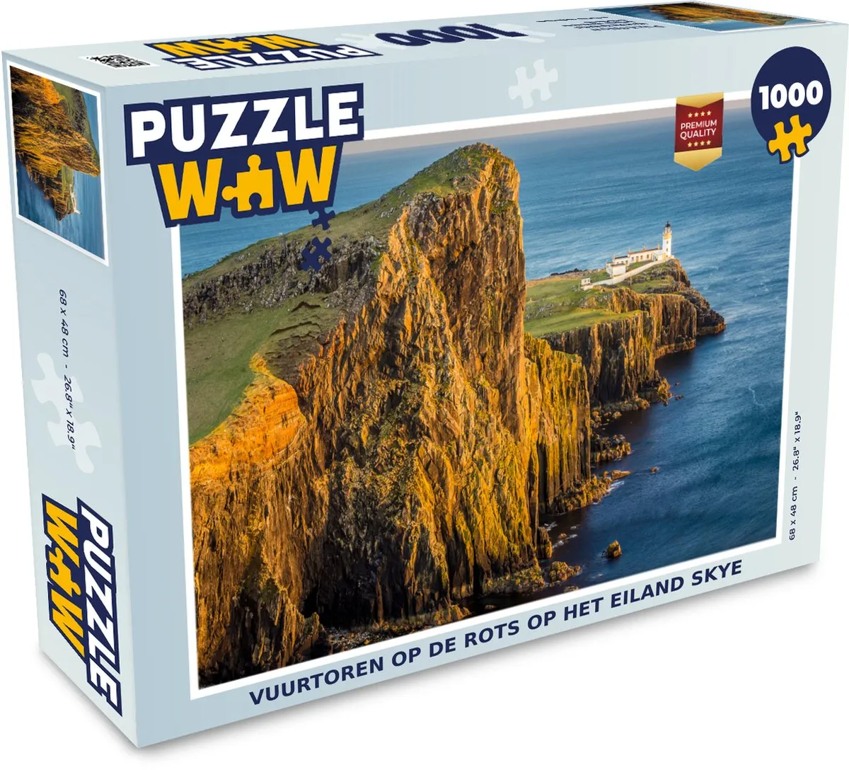 PuzzleWow Vuurtoren op de Rots Skye Legpuzzel 1000 Stuks - Multicolor