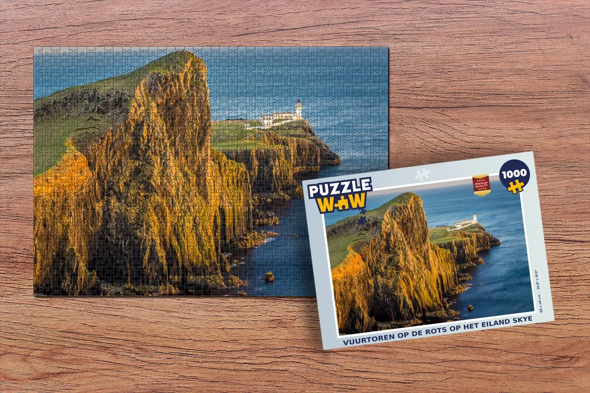 PuzzleWow Vuurtoren op de Rots Skye Legpuzzel 1000 Stuks - Multicolor