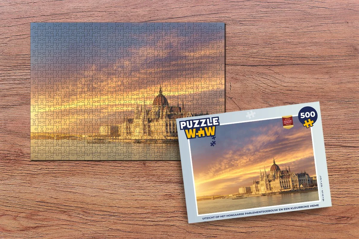 PuzzleWow Legpuzzel Hongaars Parlement 500 Stuks - Multicolor