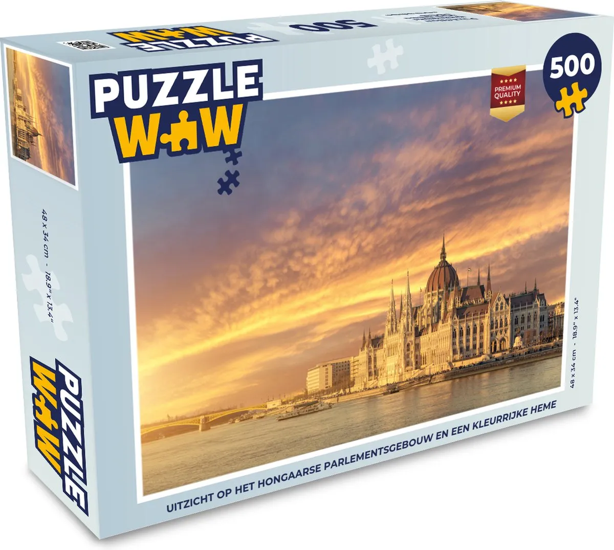 PuzzleWow Legpuzzel Hongaars Parlement 500 Stuks