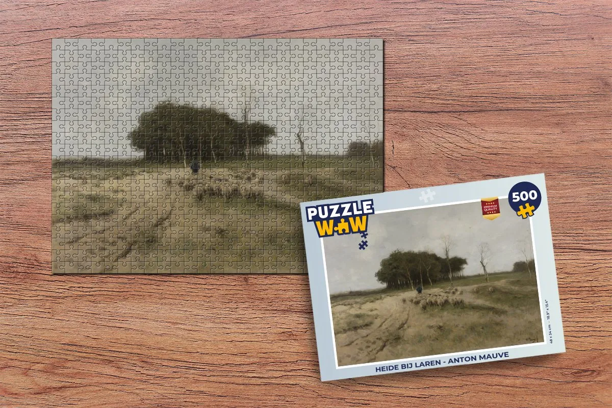 PuzzleWow Heide bij Laren Anton Mauve Legpuzzel 500 Stuks - Multicolor