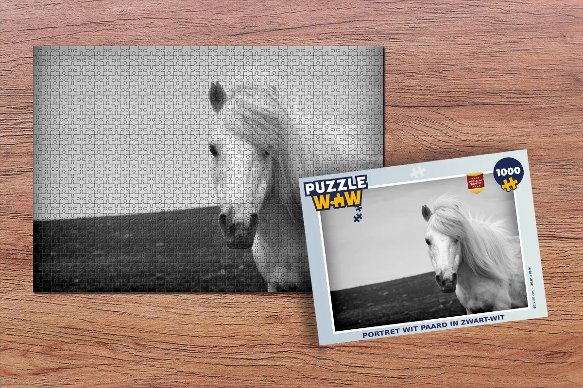 PuzzleWow Portret Paard Legpuzzel 1000 Stuks - Multicolor