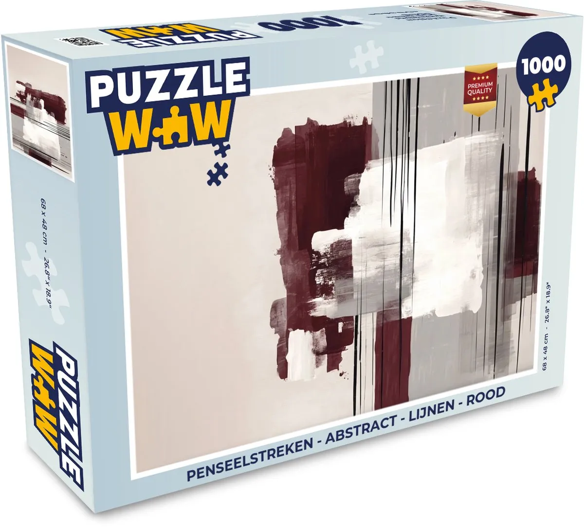 PuzzleWow Penseelstreken Legpuzzel 1000 Stuks - Rood
