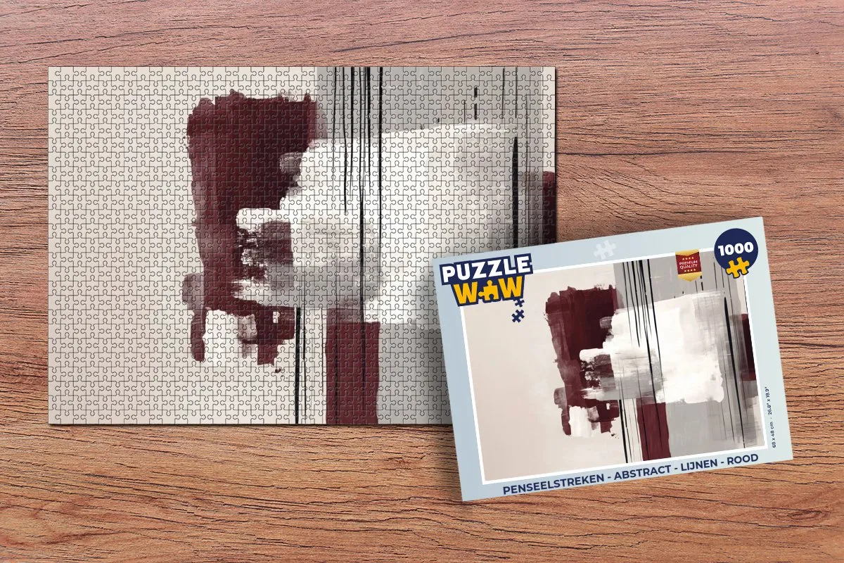 PuzzleWow Penseelstreken Legpuzzel 1000 Stuks - Rood