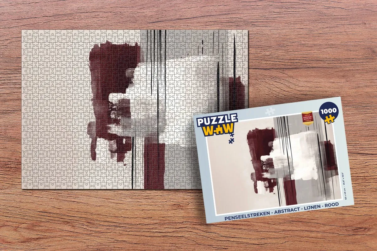 PuzzleWow Penseelstreken Legpuzzel 1000 Stuks - Rood
