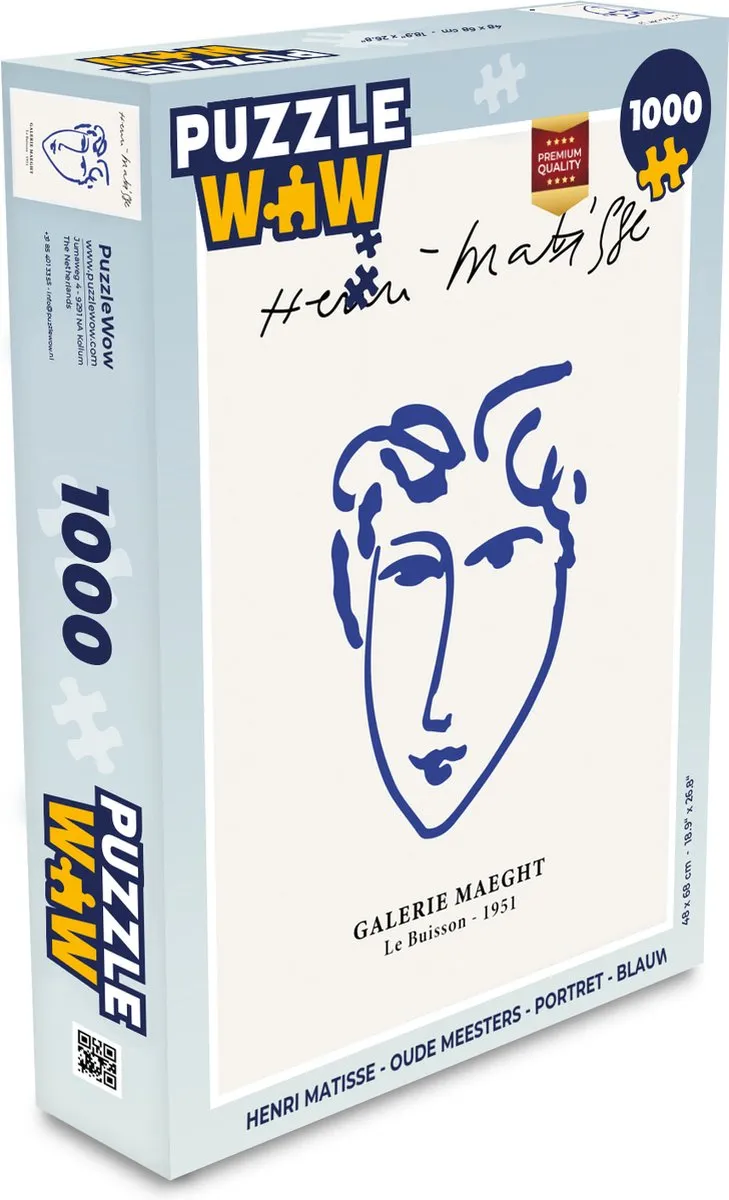 PuzzleWow Henri Matisse Oude Meesters Legpuzzel 1000 Stuks