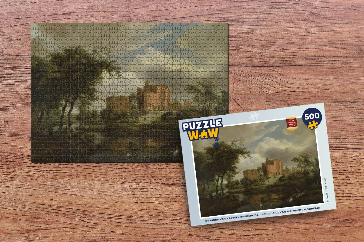 PuzzleWow De ruïne van kasteel Brederode Legpuzzel 500 Stuks - Multicolor