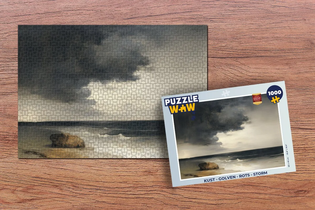 PuzzleWow Kust - Golven - Rots - Storm Legpuzzel 1000 Stuks