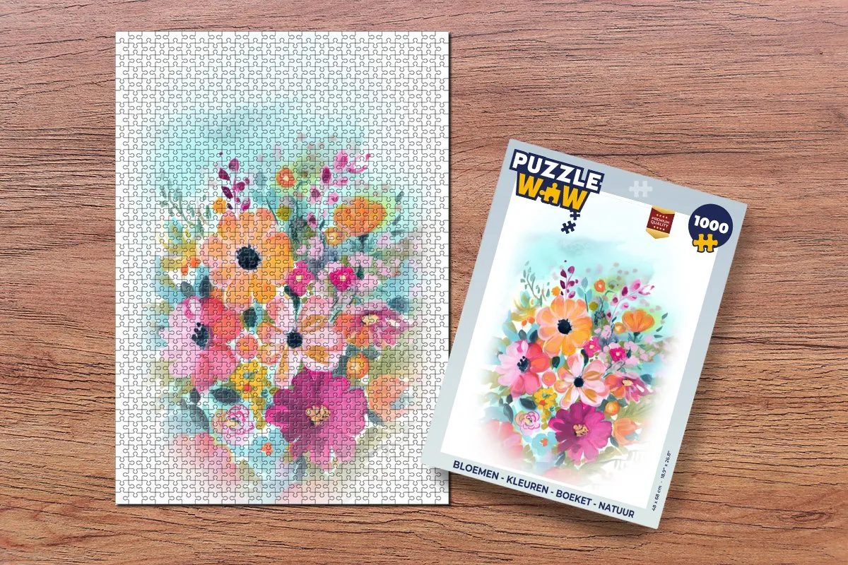 PuzzleWow Bloemen Legpuzzel 1000 Stuks - Multicolor