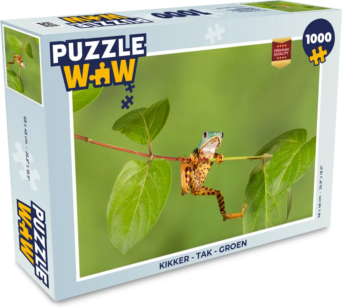 PuzzleWow Kikker Tak Groen Legpuzzel 1000 Stuks