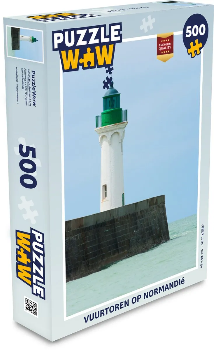 PuzzleWow Vuurtoren op Normandië Legpuzzel 500 Stuks