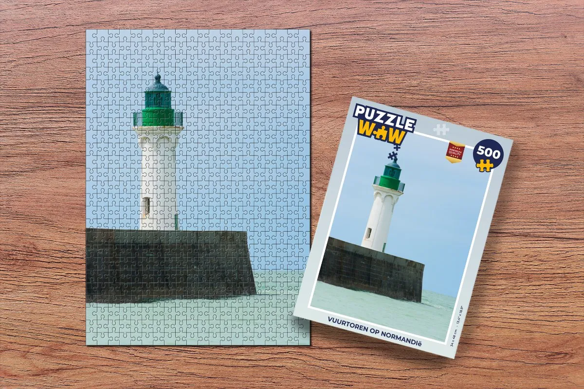PuzzleWow Vuurtoren op Normandië Legpuzzel 500 Stuks - Multicolor