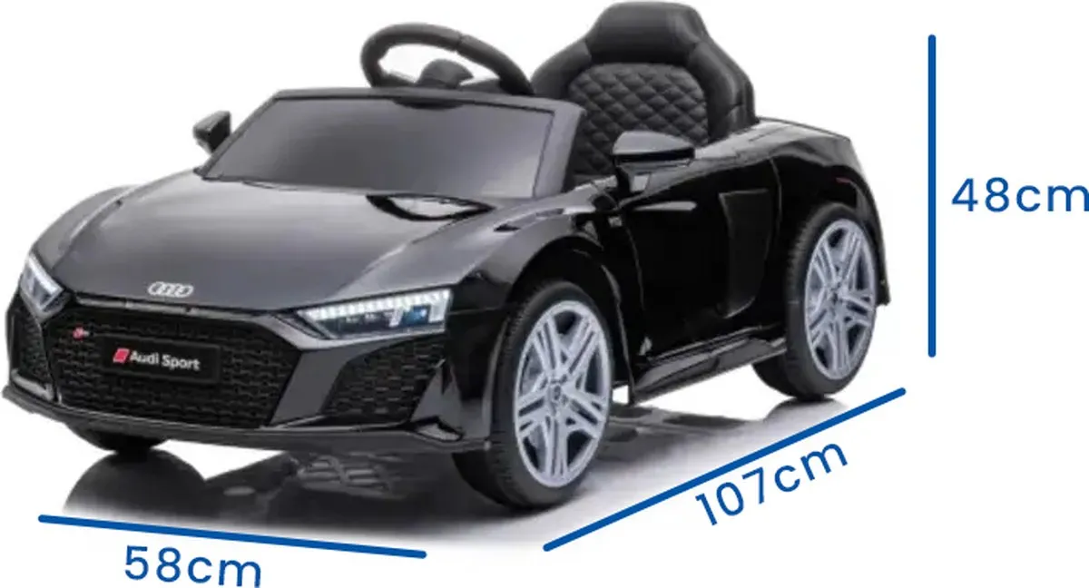 Audi R8 Sport Elektrische Kinderauto 6 km/u - Zwart
