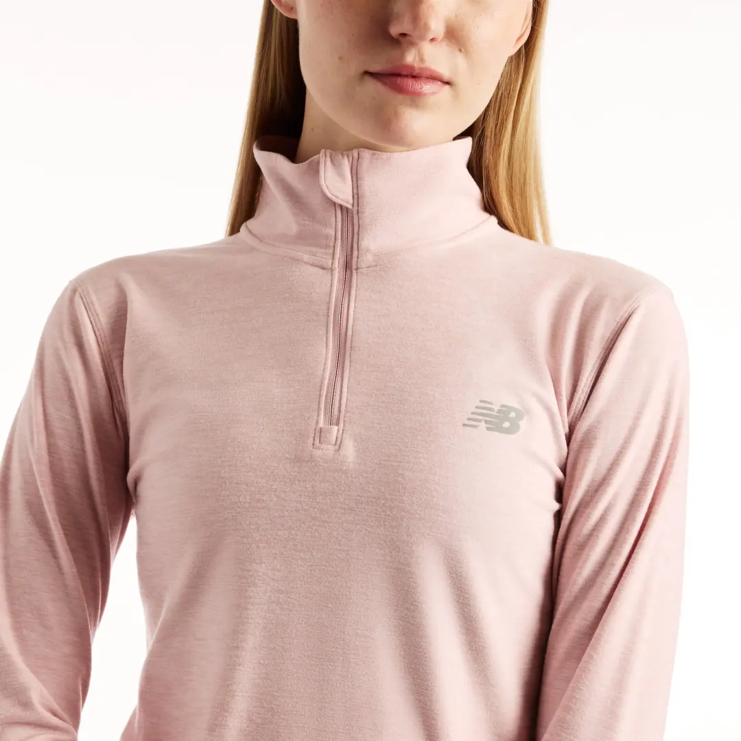 New Balance Space Dye 1/4 Zip Dames Sporttrui - Roze - afbeelding 2 van 6