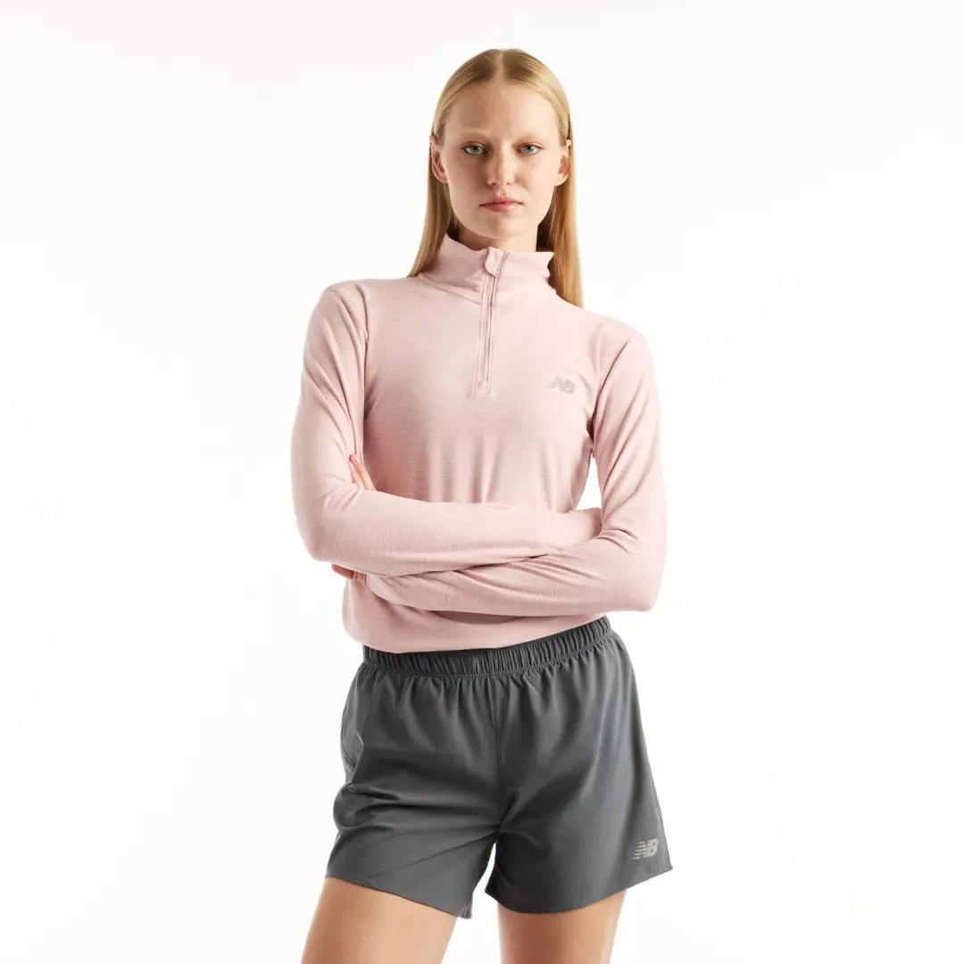 New Balance Space Dye 1/4 Zip Dames Sporttrui - Roze - afbeelding 4 van 6
