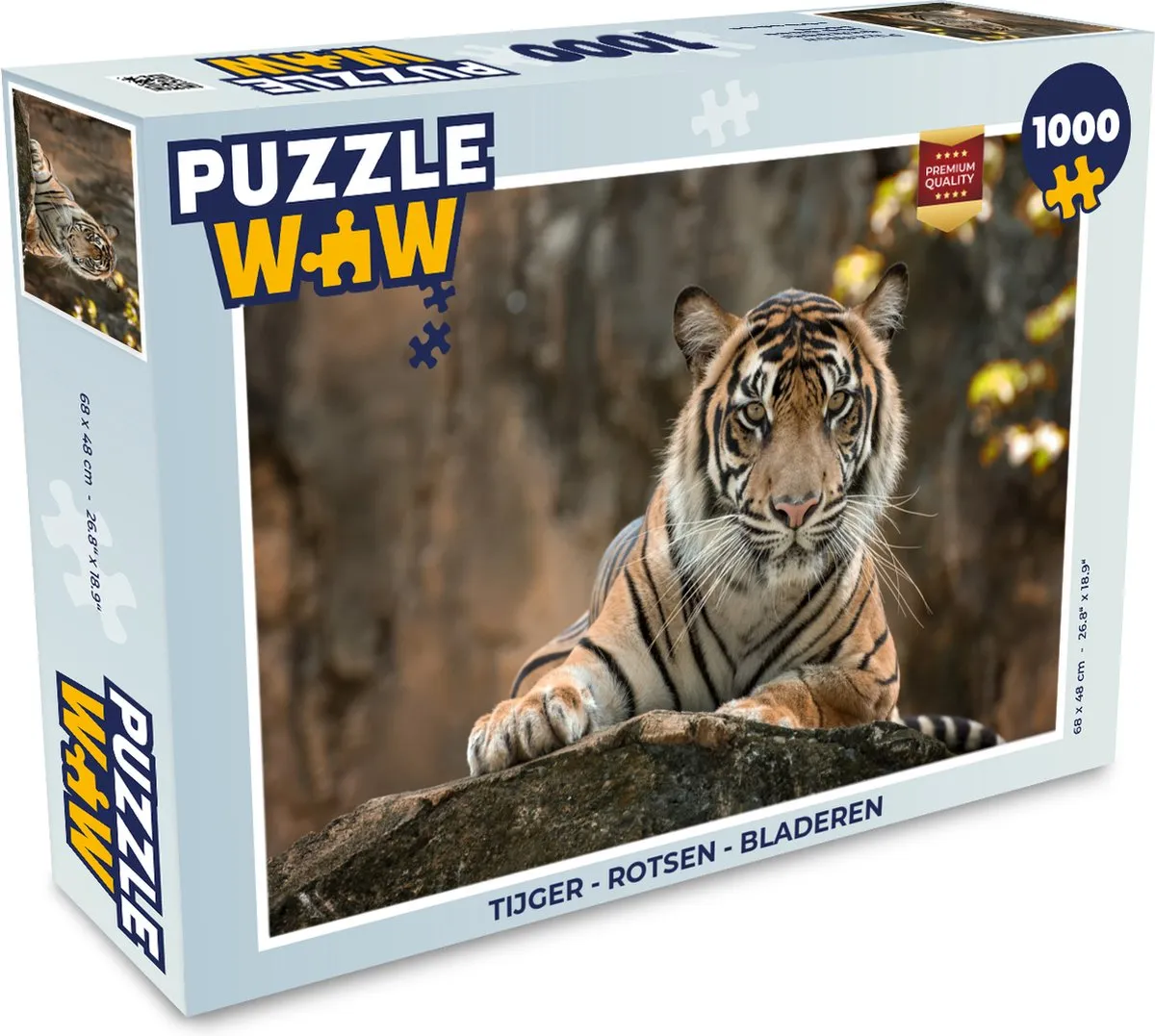PuzzleWow Tijger Rotsen Bladeren Legpuzzel 1000 Stuks