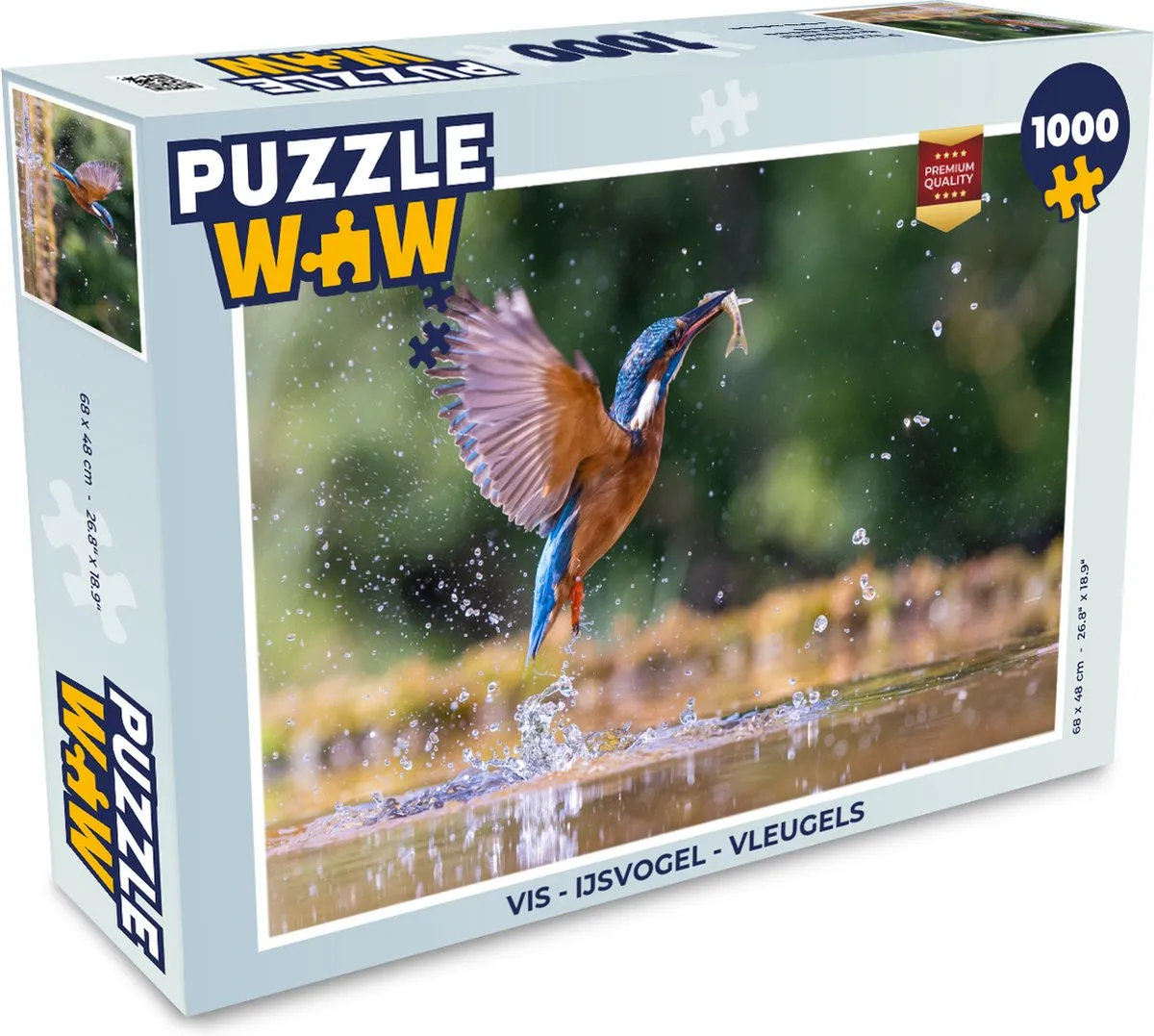 PuzzleWow Vis - IJsvogel Legpuzzel 1000 Stuks - Multicolor