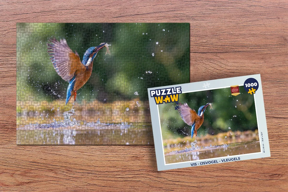 PuzzleWow Vis - IJsvogel Legpuzzel 1000 Stuks - Multicolor