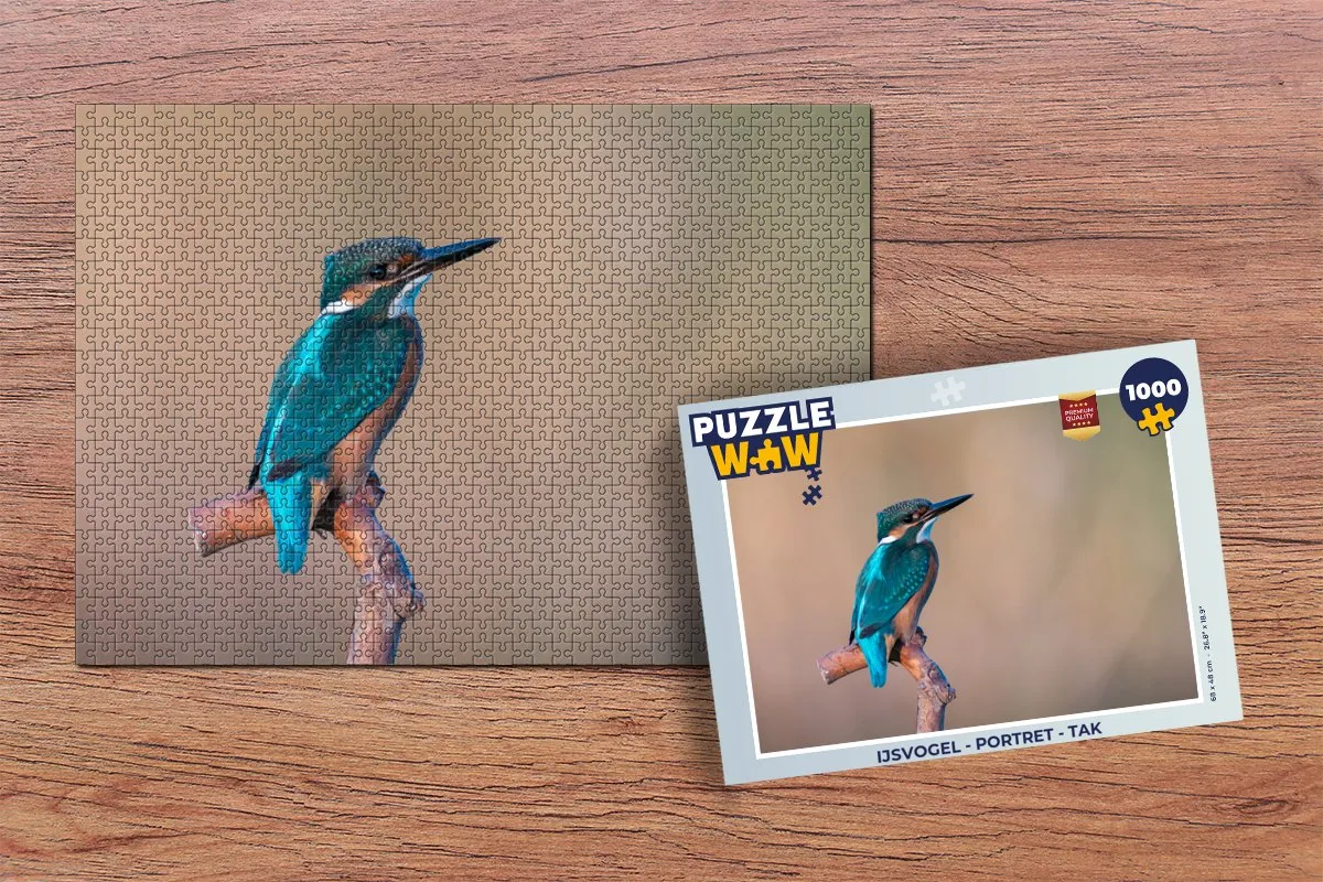 PuzzleWow IJsvogel Portret Tak Legpuzzel 1000 Stuks - Multicolor