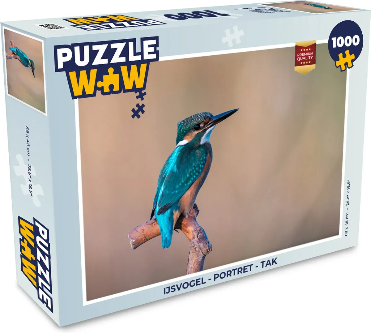 PuzzleWow IJsvogel Portret Tak Legpuzzel 1000 Stuks - Multicolor