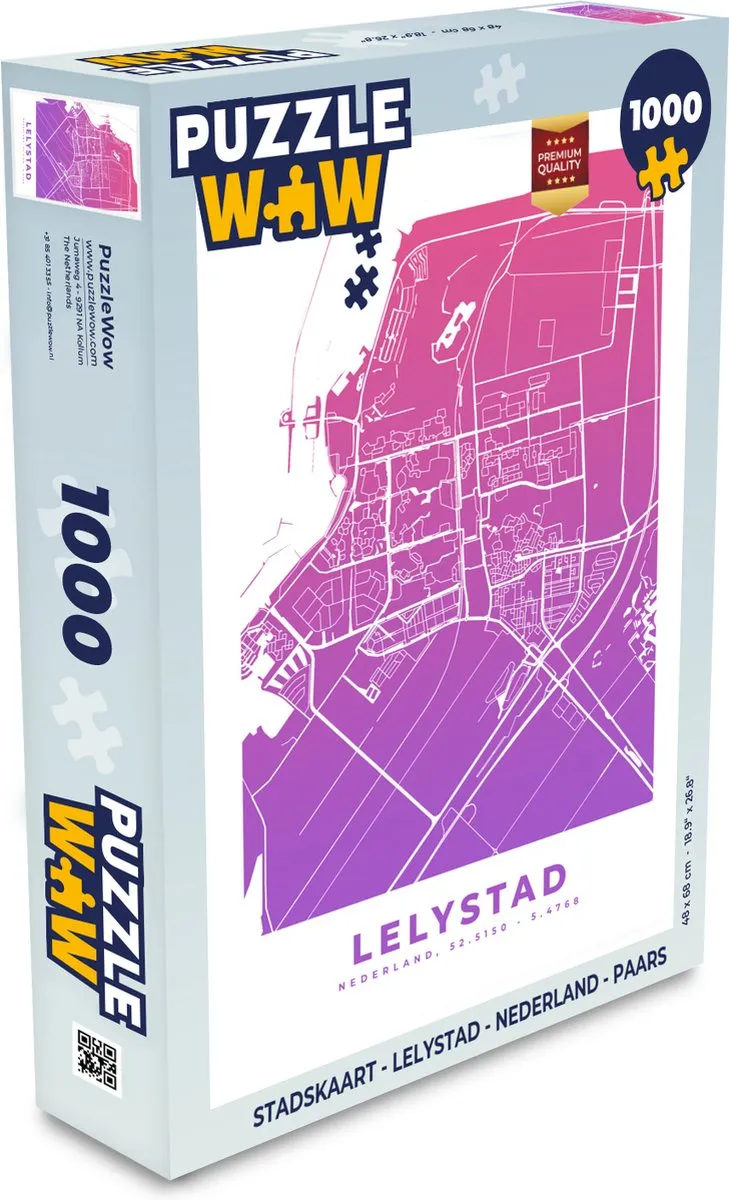 PuzzleWow Stadskaart Lelystad Nederland
