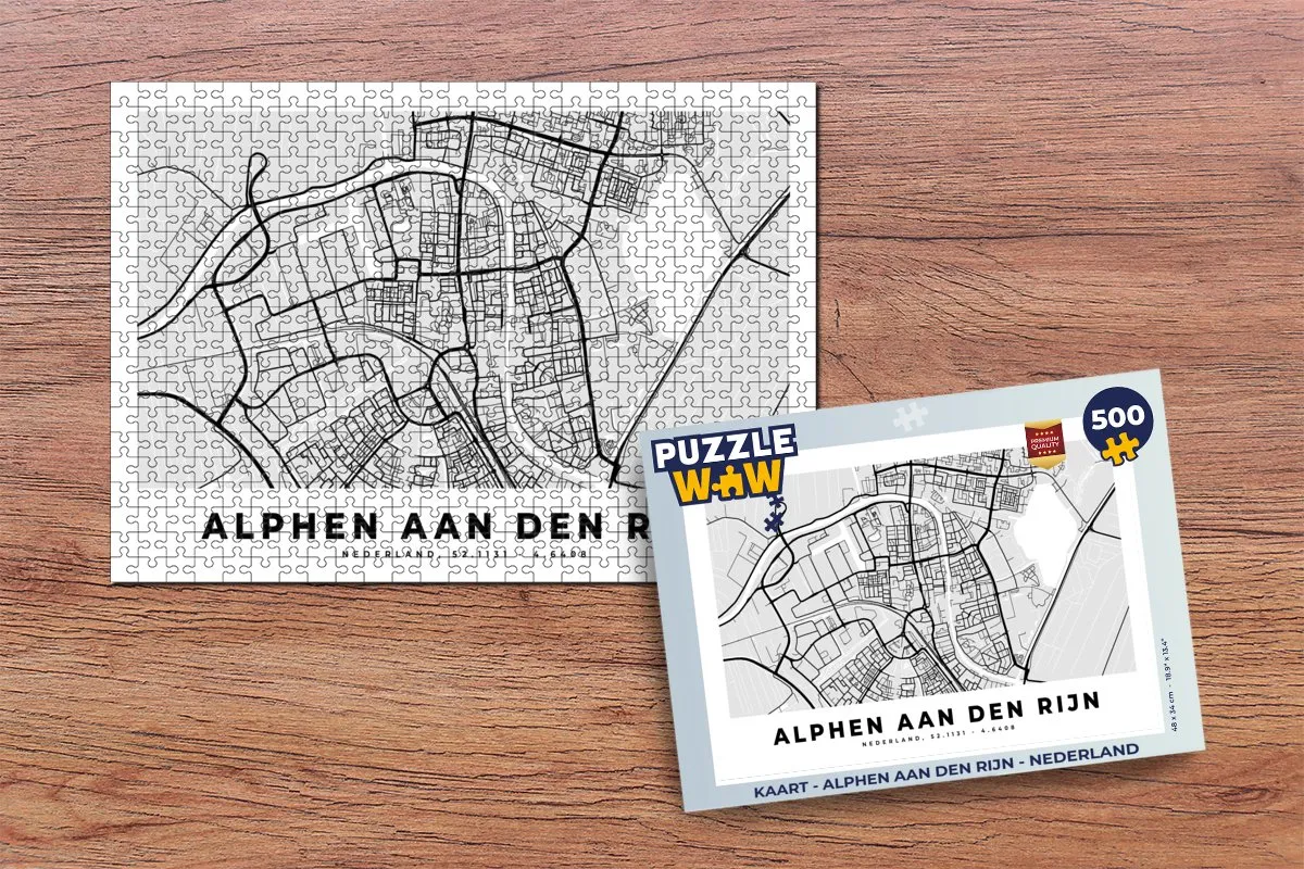 PuzzleWow Legpuzzel 500 Stuks - Alphen aan den Rijn - Multicolor