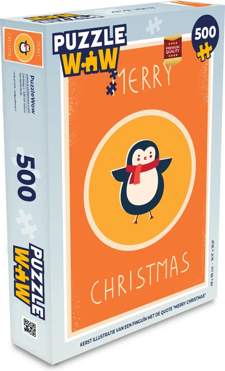 PuzzleWow Dieren Kerst Pinguïn Legpuzzel 500 Stuks