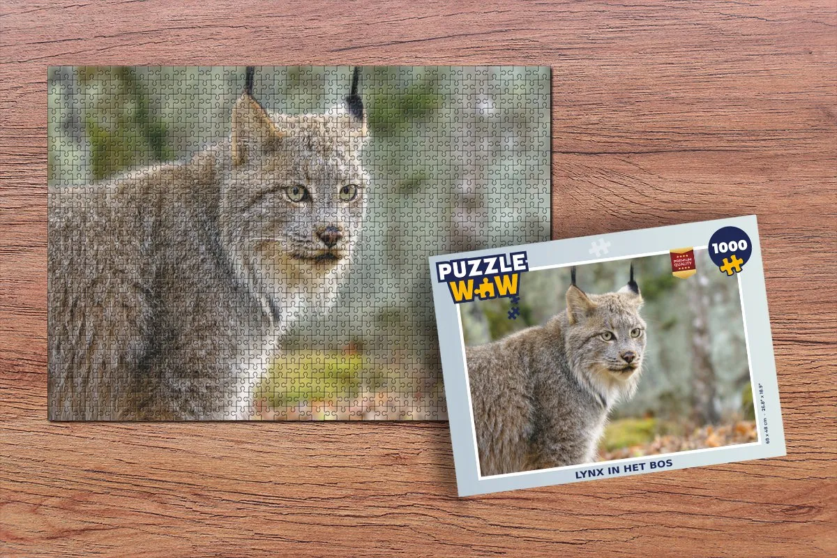 PuzzleWow Lynx Bos Legpuzzel 1000 Stuks - Multicolor