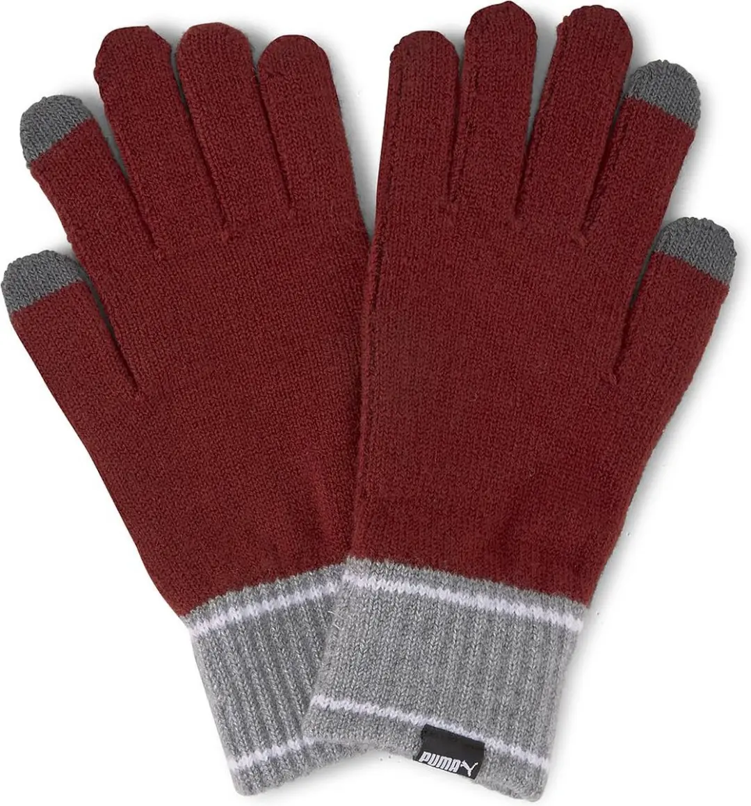 Puma Knit Handschoenen (Paar) Intens Rood/Grijze Heide