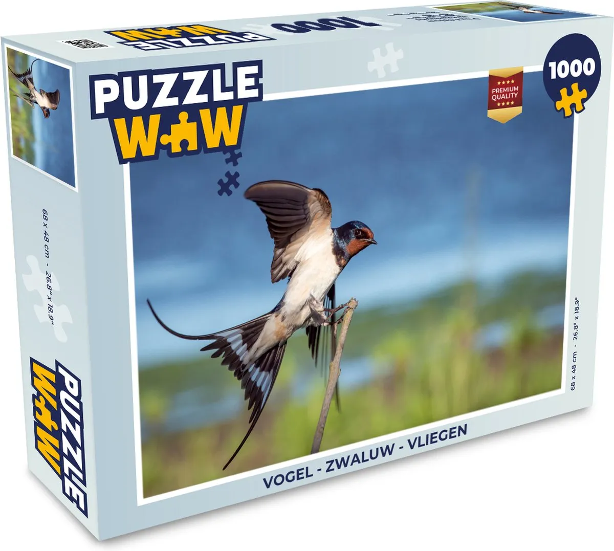 PuzzleWow Vogel Zwaluw Legpuzzel 1000 Stuks
