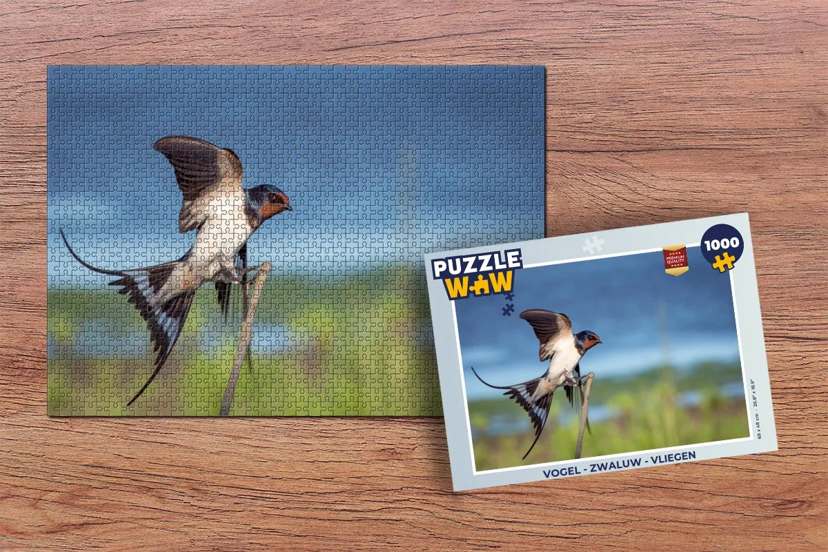 PuzzleWow Vogel Zwaluw Legpuzzel 1000 Stuks - Multicolor
