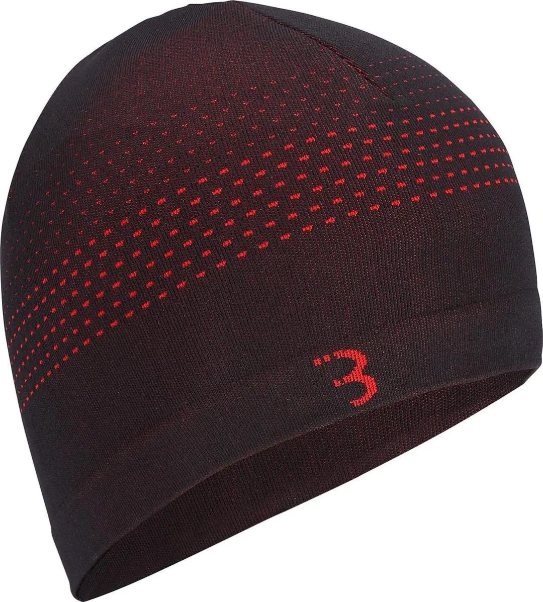 BBB Cycling Helmmuts Fiets Winter FIRHat - Fietsmuts voor onder Helm - 0-5 °C - Naadloos en Sneldrogend - Unisex - Zwart/Rood - Medium - BBW-494
