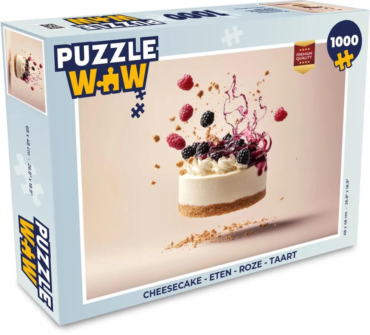 PuzzleWow Cheesecake Legpuzzel 1000 Stuks - Roze